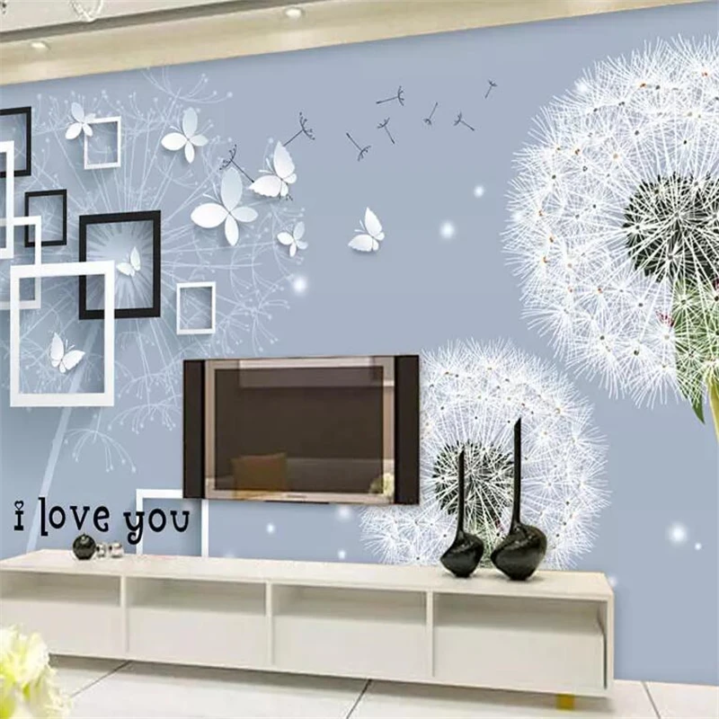 

wellyu Custom wallpaper dandelion box 3D TV background wall custom large mural wallpaper papel de parede para quarto mural