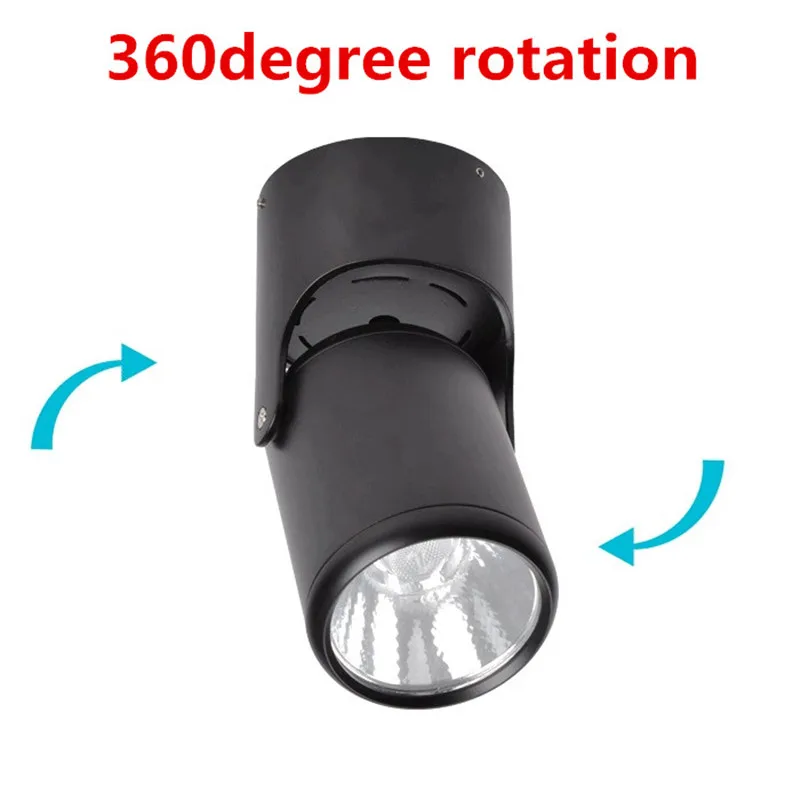 10W 20W Super Bright Spot light 360 Degree Rotation Ceiling Lamp LED Spot Down Light AC85-265V Surface Mounted Led Downlights