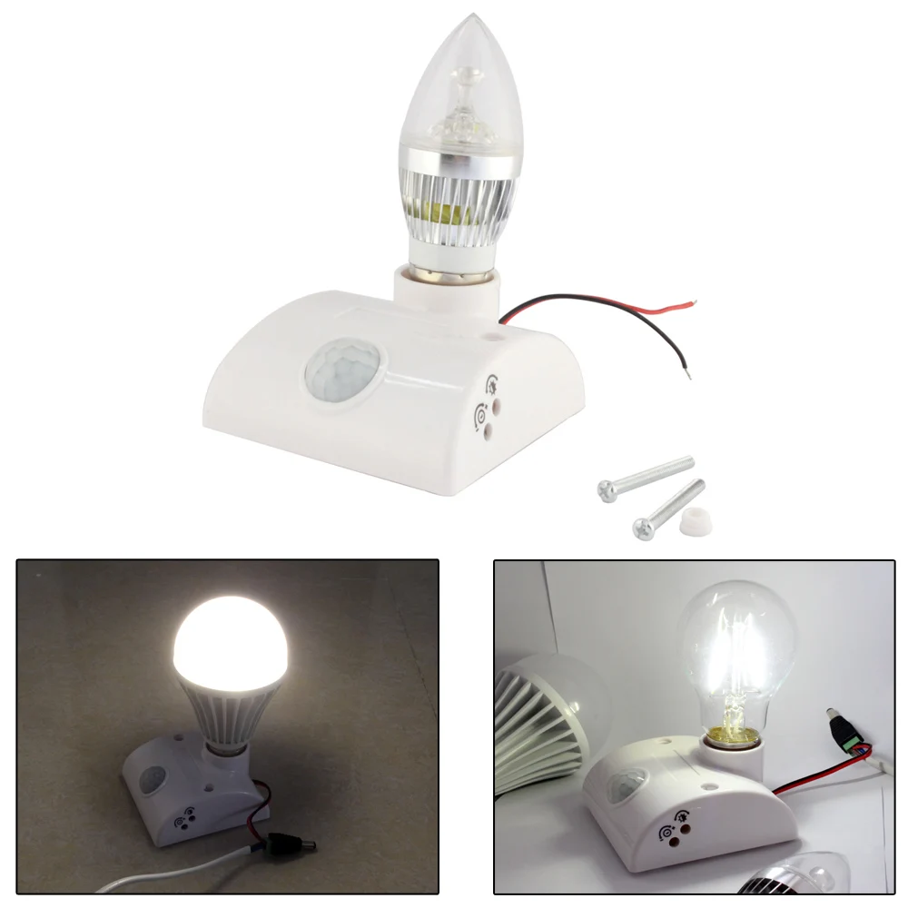 E27 Motion Sensor Lamp Holder  220V AC PIR Infrared Sensor Switch Automatic for Light Bulb Human Body Induction Lamp Holder