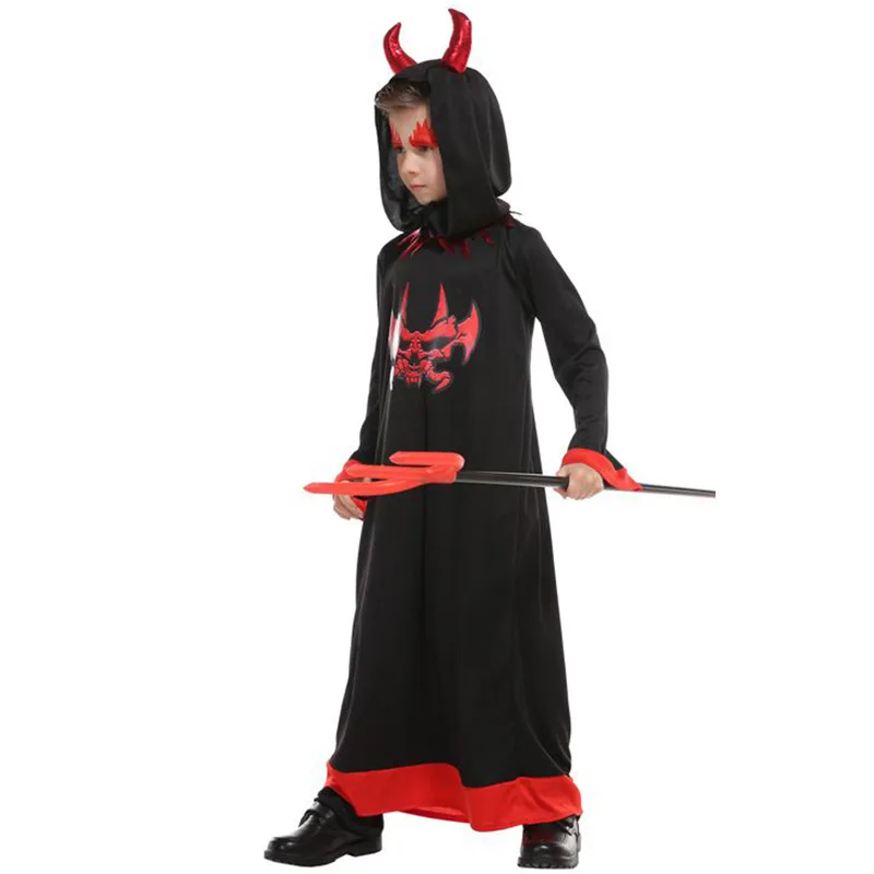 Kinder Jungen schwarzen Teufel Kostüm Weihnachten Karneval Halloween Ostern Geist Kostüm Kleidung Kinder Tod Cosplay Kleidung