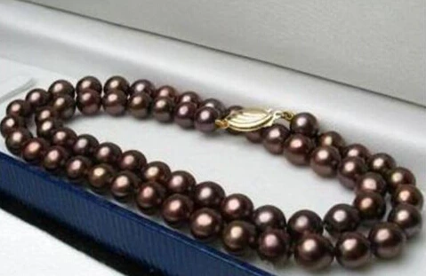 

Charming! 8-9mm Brown Pearl Jewelry Necklace 18"