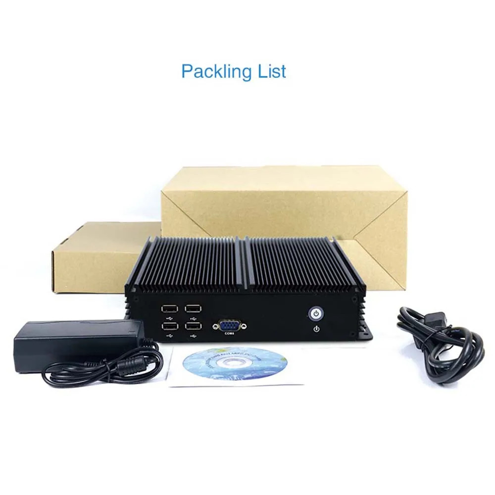 Yanling-mini pc industrial con puerto serie, linux thin client Core I5 4300u dual Intel i211-AT lan, compatible con RS485 COM 6 x USB para quiosco