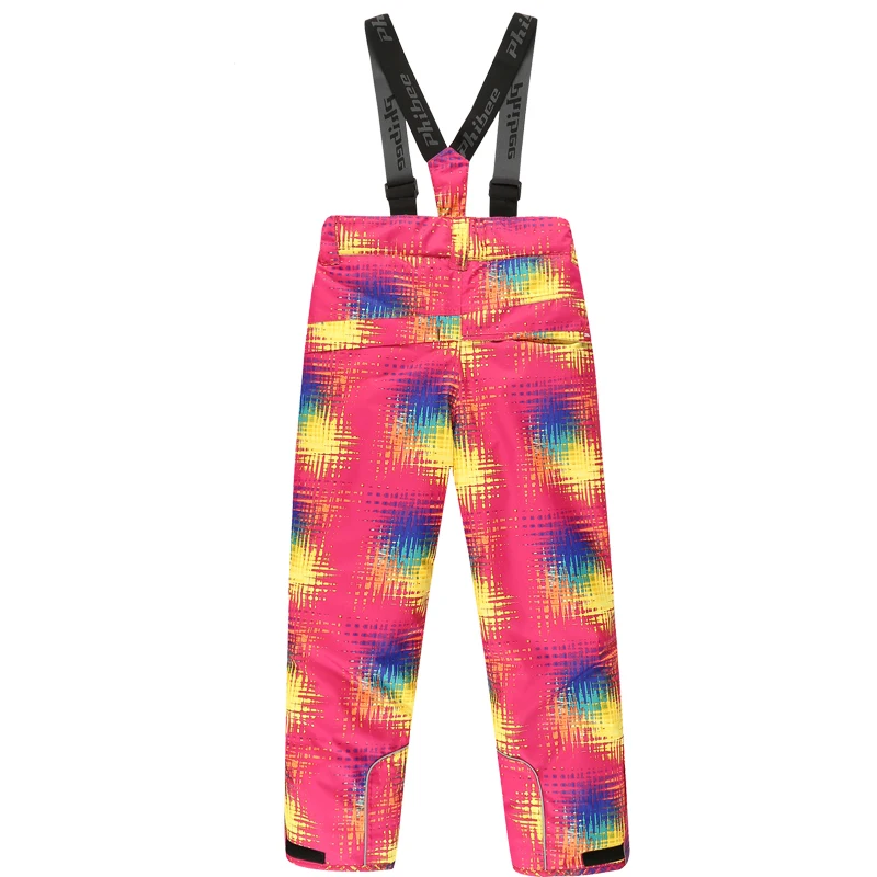 เครื่องตรวจจับสาวฤดูหนาวสกีกางเกง Windproof โดยรวมกางเกง Tracksuits สำหรับเด็กกันน้ำเด็กอุ่นเด็กหิมะสกีกางเกง