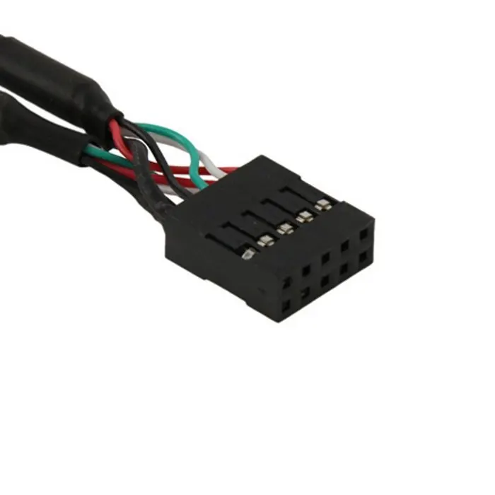 0.5 متر 10 دبوس اللوحة الأم أنثى رأس إلى المزدوج USB 2.0 شاحن أنثي كابل 50 سنتيمتر أداة إصلاح الكمبيوتر للإلكترونيات