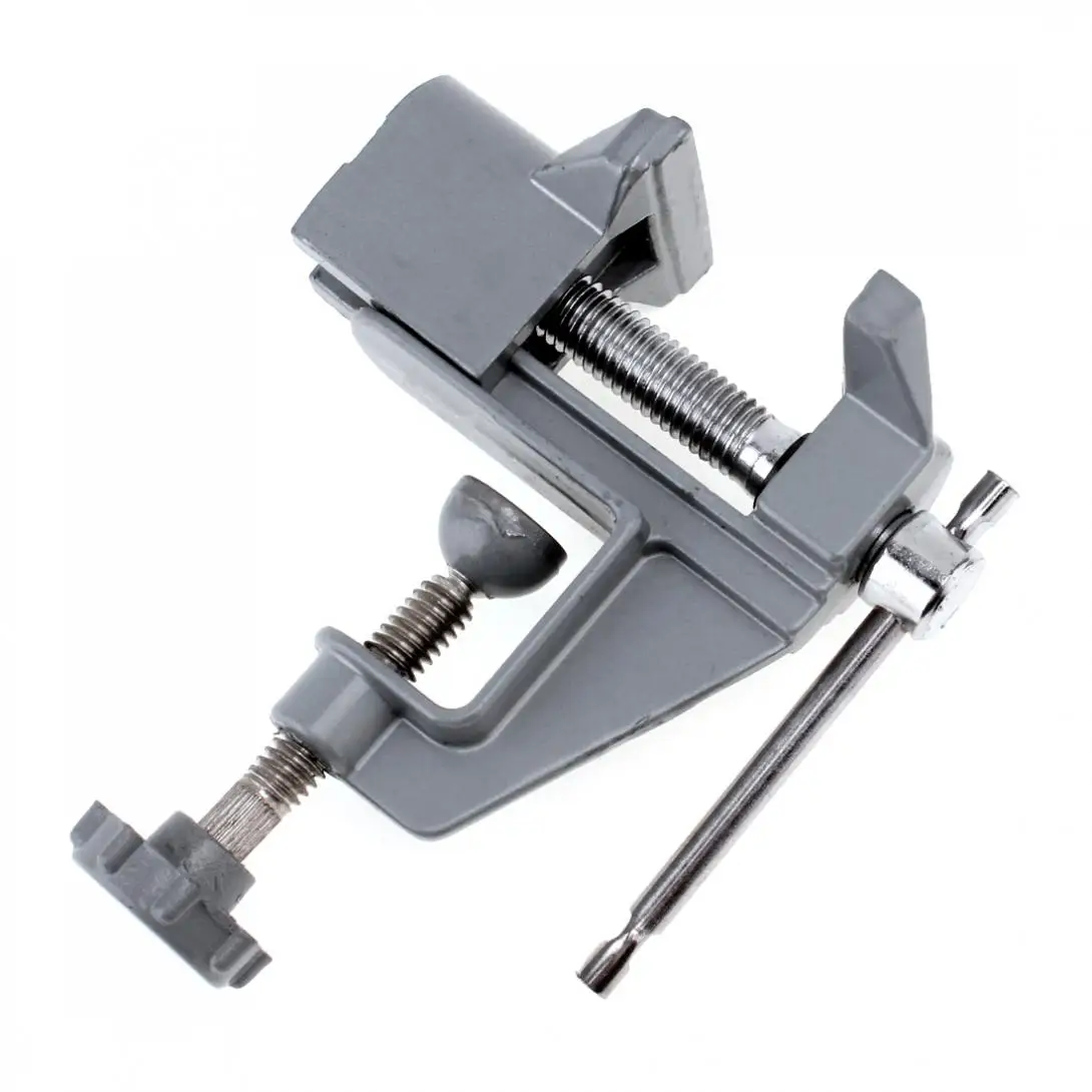 Mini Portable Aluminum Craft Screw Bench Vise with Swivel Lock and Adjustable Handle for Fixing DIY Jewelries Craft Mould Repair