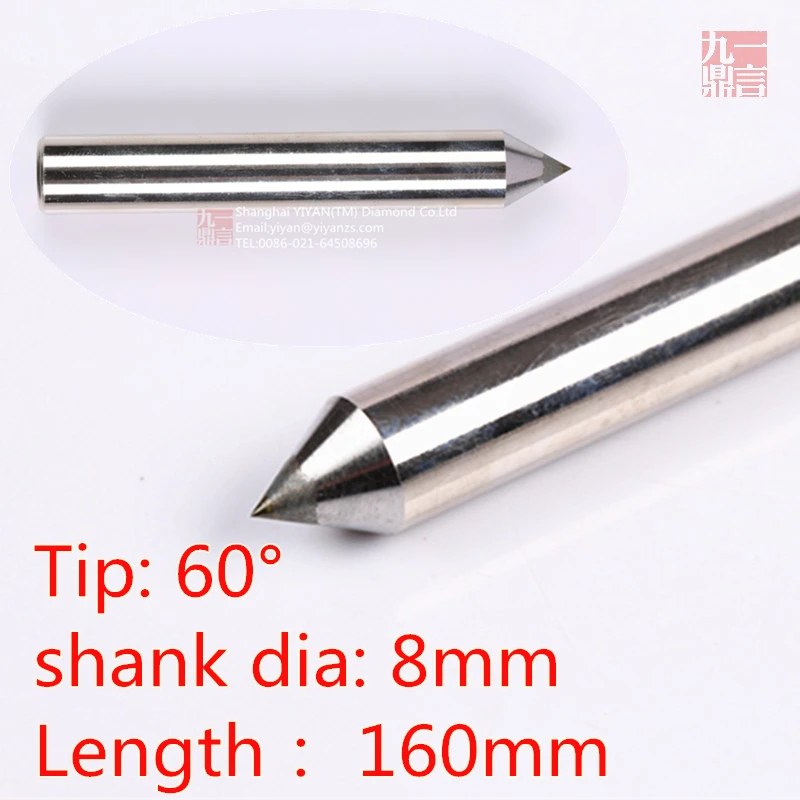 3pcs/lot free shipping Diamond Drag Graver engraving machine use 8mm * 60degree diamond drag engraving bits