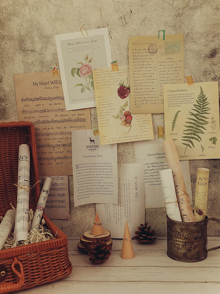 레트로 스타일 시트 음악 종이 INS 사진 배경 장식, 사진 촬영 배경, DIY 보석 장식 액세서리