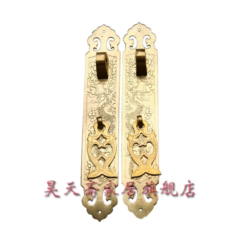 [Haotian vegetarian] antique copper fittings 14.5cm antique handle copper door handle straight handle HTC-012