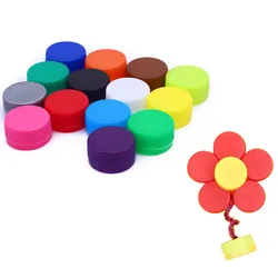 30Pcs Color Plastic Bottle Caps Kindergarten Hand Arts Crafts Materials Kids Birthday Party Decor DIY Creative Painting Supplies
