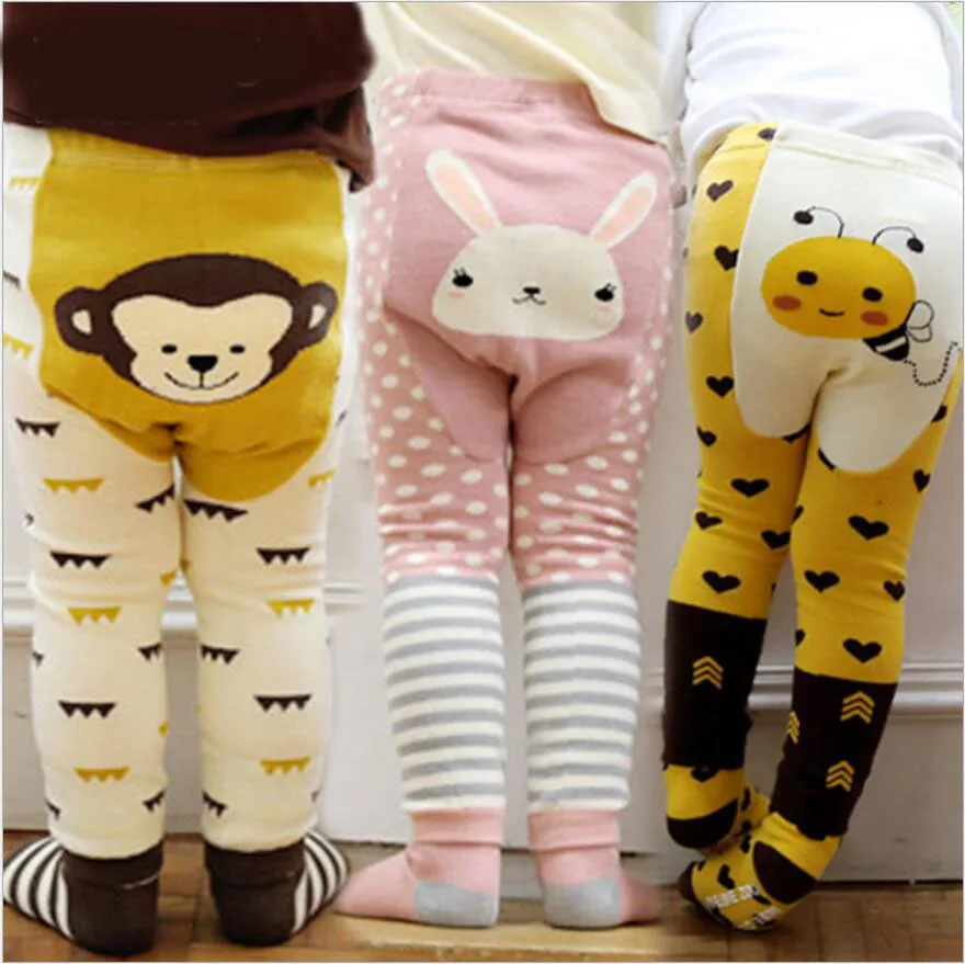 adorable baby girls leggings,children cotton animal print legging infant pp pants,baby trousers +baby anti-slip socks 0 to 24m