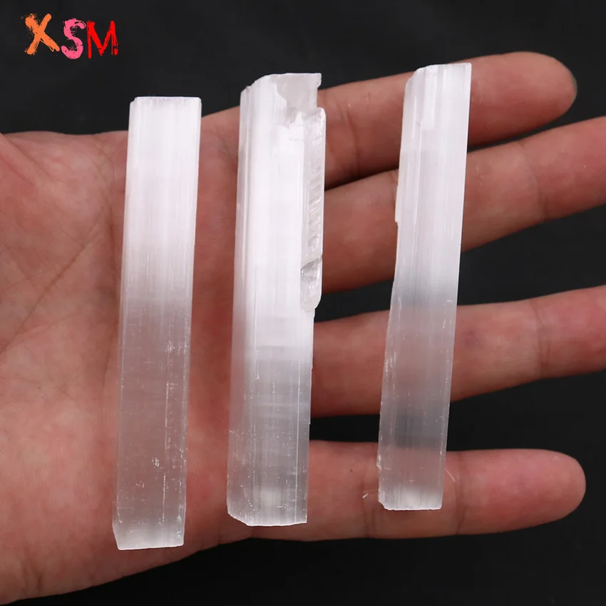 Natural Selenite Sticks Wands Rough Gypsum Crystal Irregular Column Raw Stone Yoga Reiki Healing Specimen Decorate Jewelry 1 Pcs