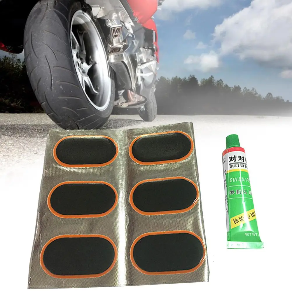 48 sztuk + 1 klej narzędzie do naprawy motocykli opona opona gumowa łatka kawałek jazda na rowerze przebicie zestawy narzędzi do naprawy Banden Reparatieset