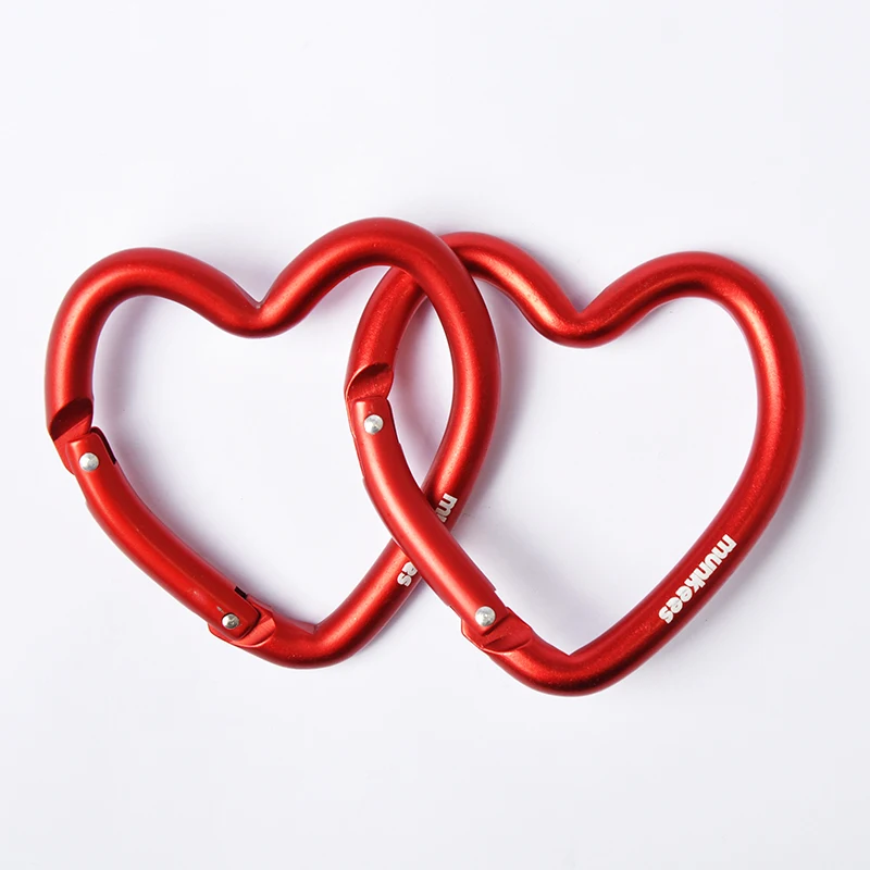 Aluminum Carabiner Heart Fish Bone YinYang Keyring Chain Bottle Hanger Backpack Tool Buckle Clip Durable Outdoor Gear Christmas