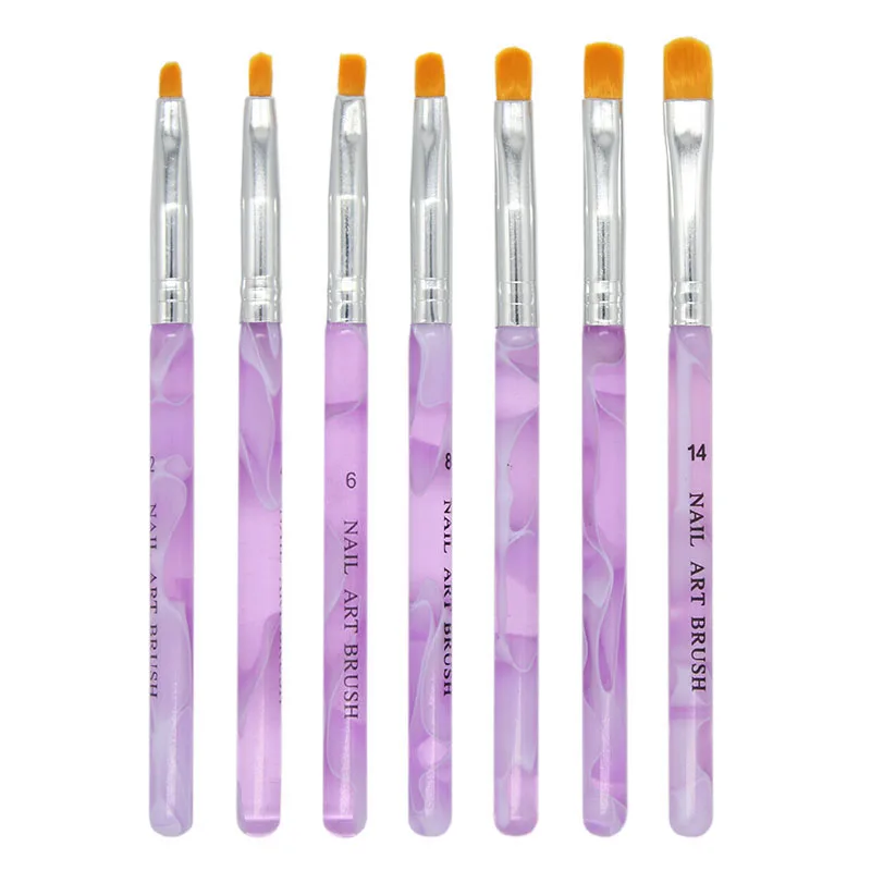 10Set 7pcs Professional Nail Art Pens UV Gel Acrylic Builder Brush Design for Manicure Nail Art Kits