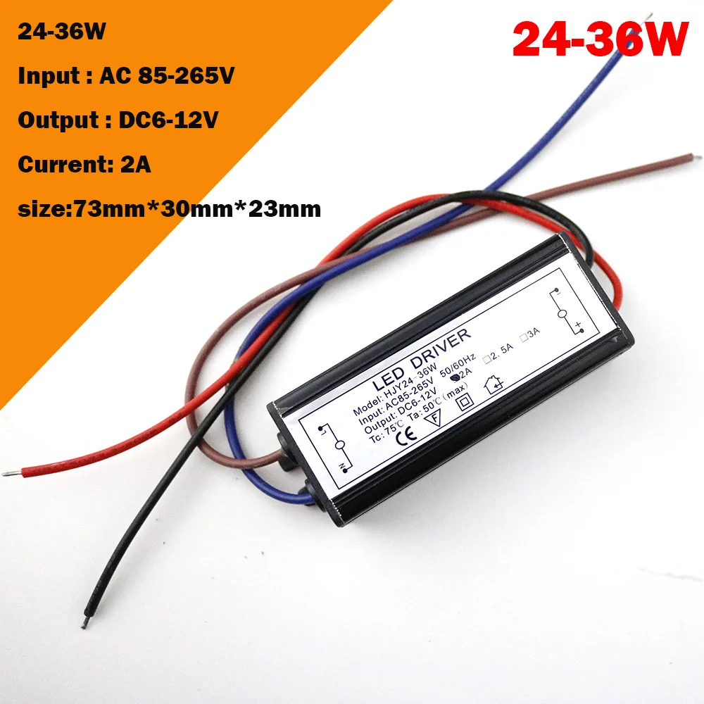 12V LED Driver 10W 20-36W 24-36W  for 6-12V 600mA 2A  transformer for 3*3W  input AC85-265V spot light/flood light High Quality