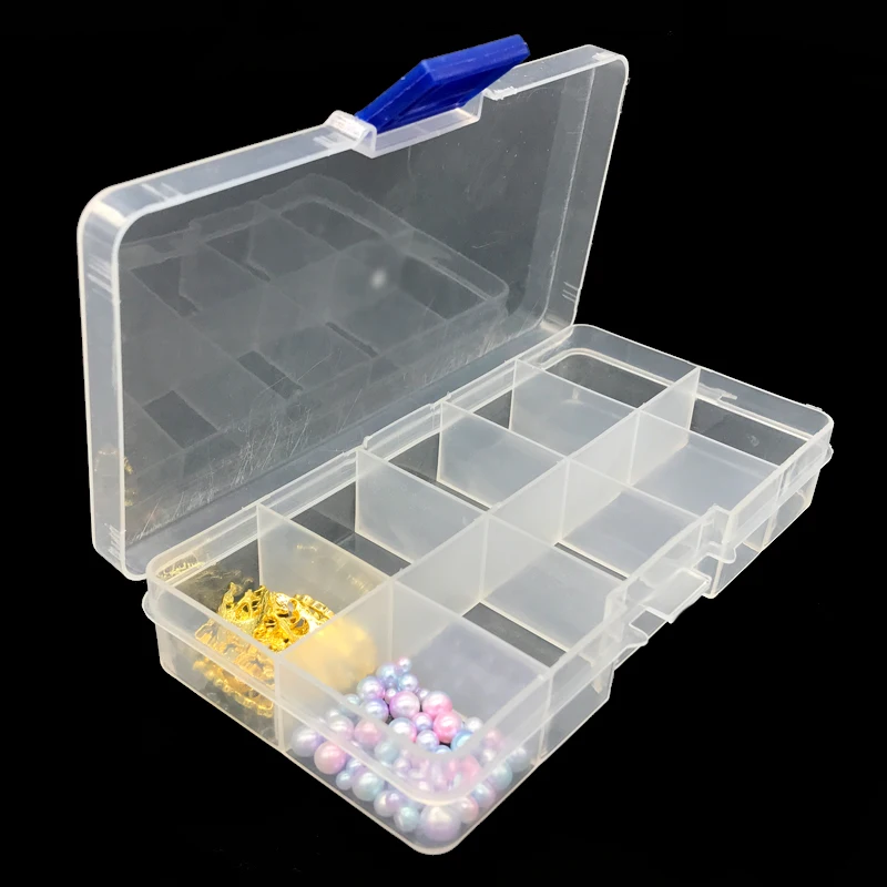 Nails Accessories Portable 10 Grid Nail Art Empty Plastic Storage Case Bead Earring Jewelry Box Container Manicure Kit Holder