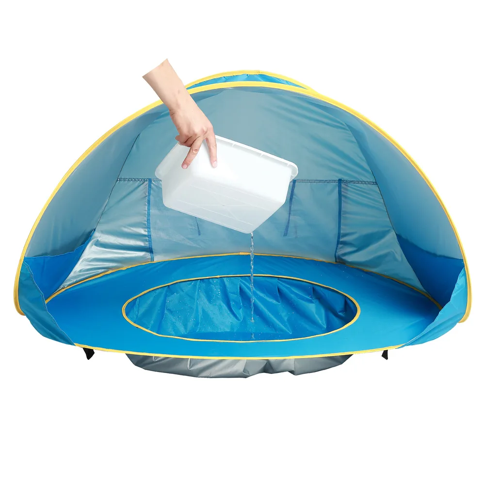Bébé Tente De Plage Avec Piscine Portable Pliable Sunshelter Étanche Intérieur Extérieur Camping Parasol Tente De Plage Pour Enfants