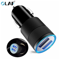 Olaf Mini Dual USB Car Charger Universal Mobile Phone Car-Charger for Xiaomi mi9 Huawei Samsung S8 iPhone 6 6s 7 8 Plus Tablet