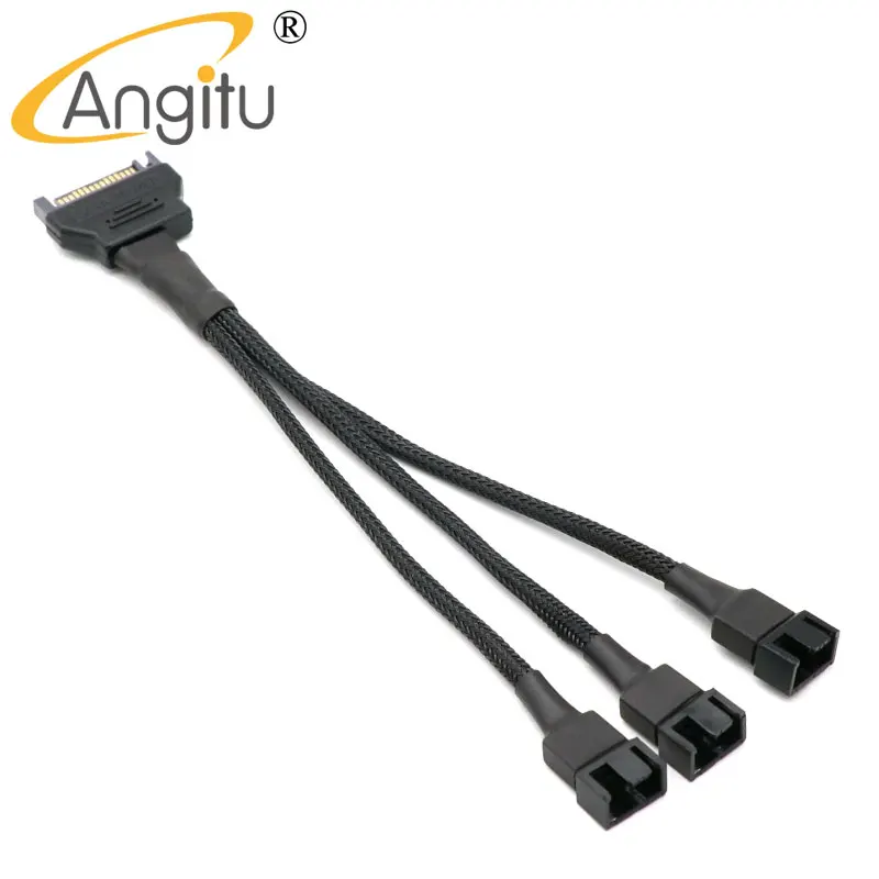 

Angitu 12V SATA к 3x3Pin 4Pin кабель адаптера питания вентилятора-3 канала