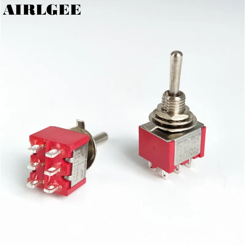 2pcs Self Reset Momentary type Switching Light Toggle Switch ON-OFF-ON 6Pins DPDT AC 250V 2A 120V 5A