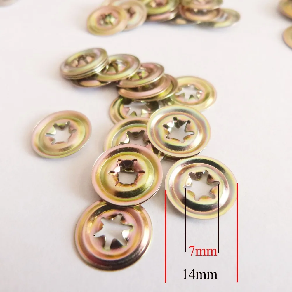 11mm/14mm/18mm breite Metall-Unterlegscheiben für glatte Stielaugen, Nasen und Stielpuppen – Zubehör für Nase, Augen, Mund – Größenoption – 100 Stück/Lot – Detail 2