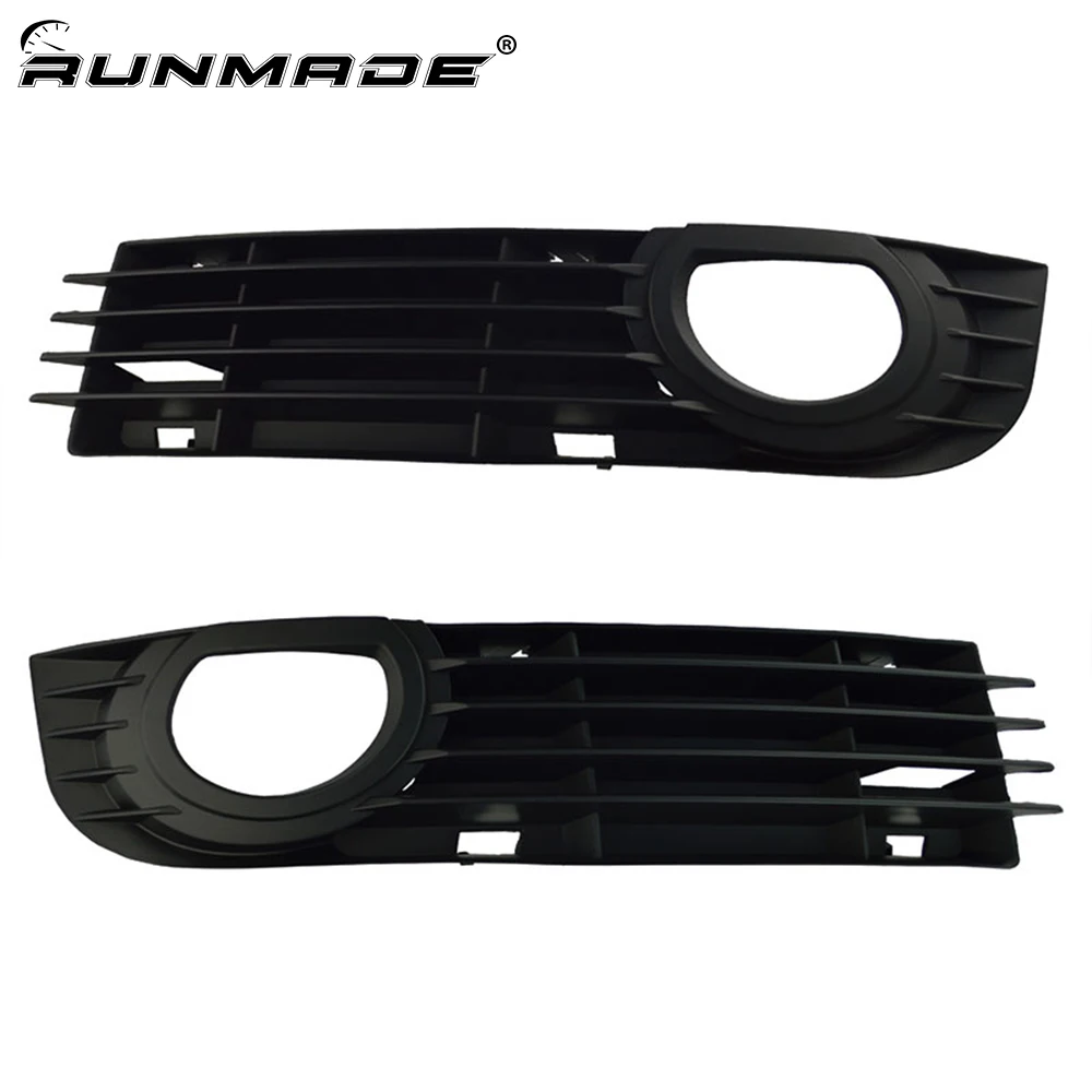 runmade Grille Front Left and Right Insert Lower Bumper Fog Light Grille Protect Mesh for Audi A8 D3 2006-2008