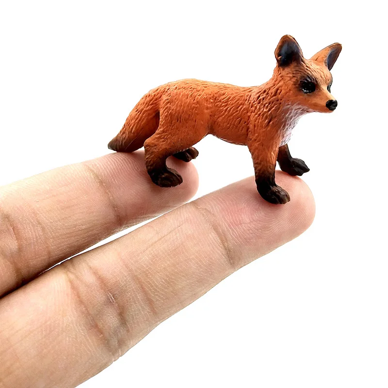 Mini Simulation Red Fox Porket Pig Animal Models Figurine Forest Wild Animals Plastic Decoration Educational Toys Gift For Kids