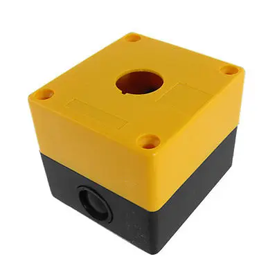 Yellow Black 22mm Push Button Switch Control Box Station Case