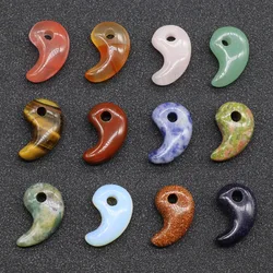10pcs/lot Natural Stone Pendants Crystal Agates Magatama Stone Beads Pendant For Necklace  Jewelry Making About 22x14mm