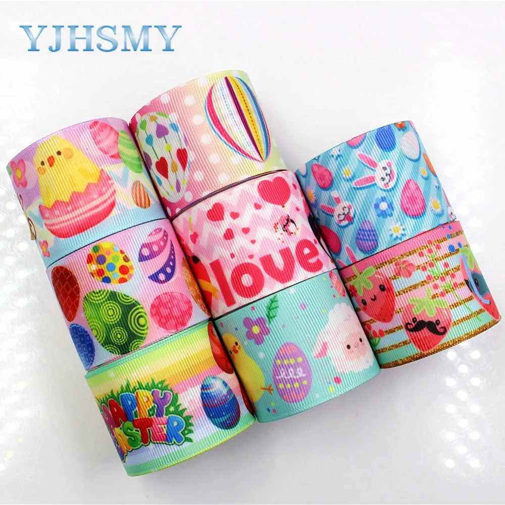 YJHSMY,C-171227-387,38 mm 5 Yards Colorful Cartoon Printed grosgrain ribbon,clothing accessories Webbing,DIY handmade materials