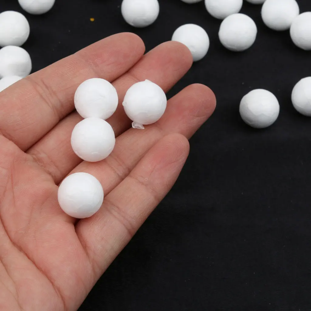 100pcs 15mm White Modelling Craft Polystyrene Foam Balls Styrofoam Ornaments DIY Kids Craft Party Wedding Supplies