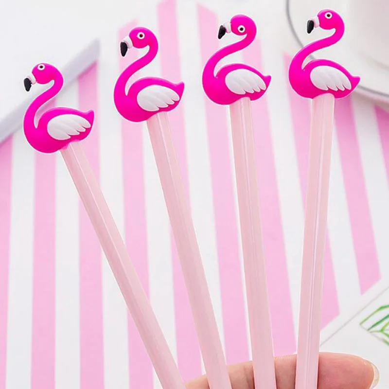 

1pc Cute Flamingo Gel Pen Kawaii Little Swan Silicone Pen Black Ink Signature Pen Student Exam Office School Supplies Stationery