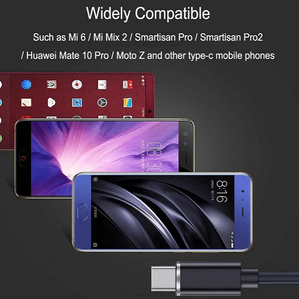 2 in 1 Type C Adapter to 3.5mm Headphone Jack + Charging Supports Audio and Charging USB Type-C Audio Charging for Xiaomi/Huawei