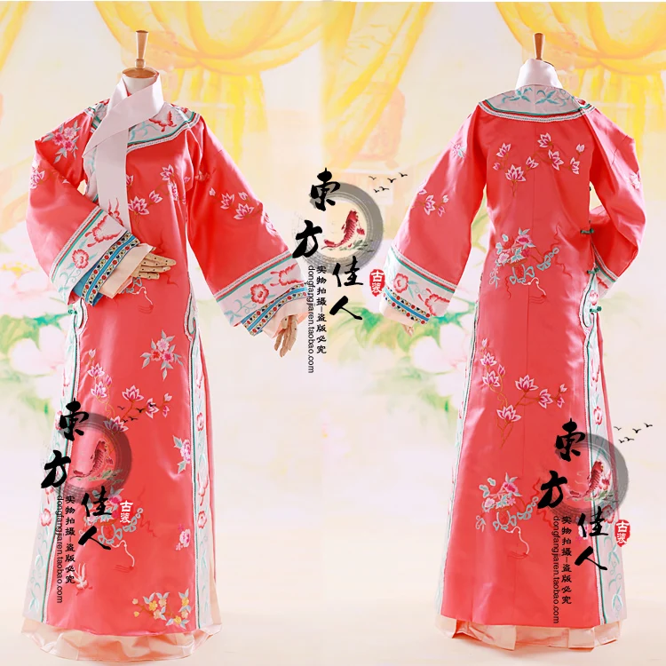 2015 New TV Play Mei Ren Xiang Hou Meng Yao Same Design Red Delicate Embroidery Costume for Qing Dynasty Princess Empress Qifu