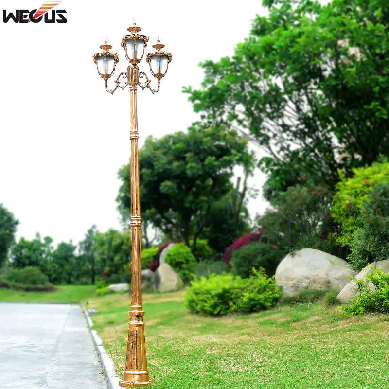 (H≈2.8M) European Landscape Lights Antique Garden Lights 2/3 Headlights Park Road Garden Engineering Lighting