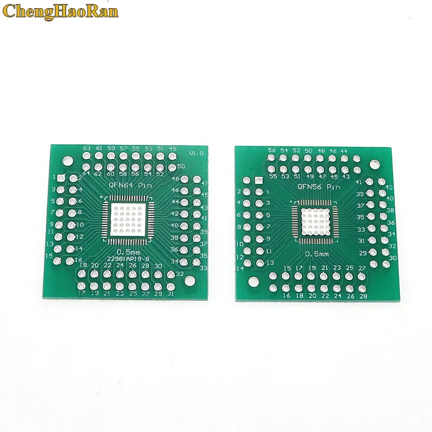 ChengHaoRan 3Pcs Adapter plate QFN56 QFN64 QFN conversion DIP conversion board 0.5mm pitch Board Pitch Adapter