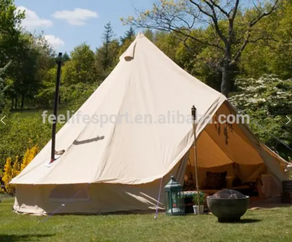 Free Shipping!  6M Waterproof Cotton Canvas Bell Tent with stove hole