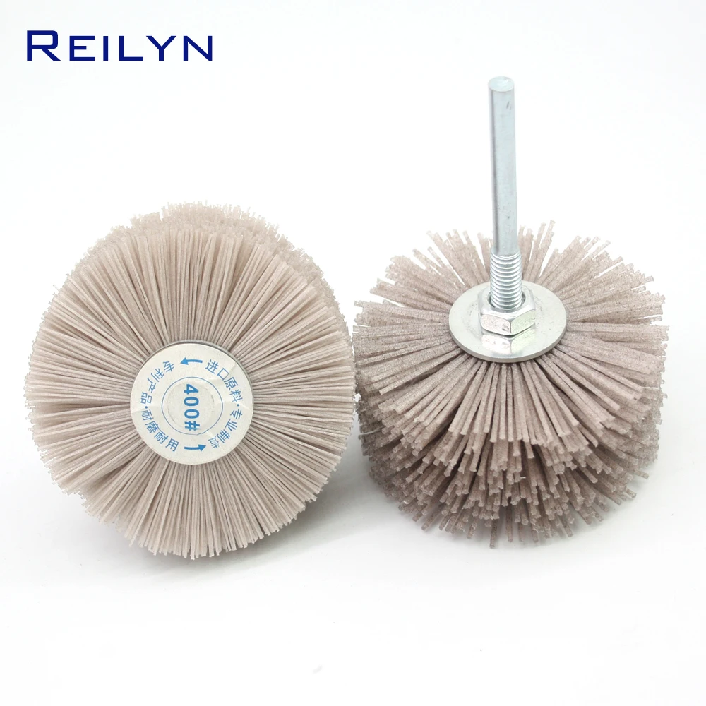 Dunpont Fiber Brush Nylon Polishing Disc Dunpont Mop Wheel Polishing Roller Shank 6mm For Electric Hand Drill Rotary Tools