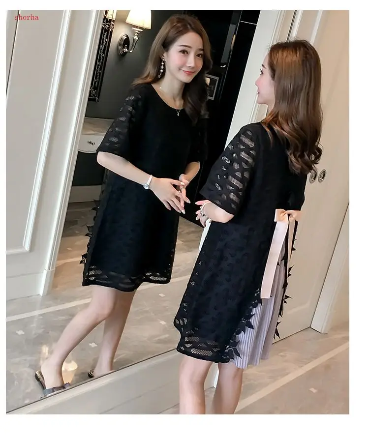 

New Lace Maternity Party Dress2019 Spring Summer Korean Fashion Clothes for Pregnant Women Elegant Pregnancy Pregnan dress