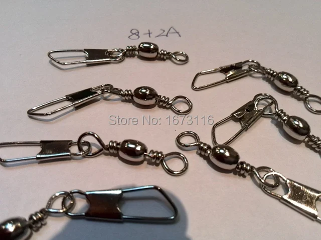 

Ftee доставка pesca Вертлюги с безопасной защелкой РАЗМЕР 8 # + 2A quantilly 500 шт./лот