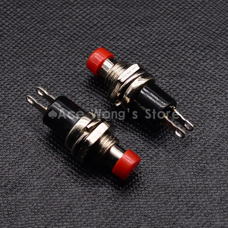 7mm Thread Multicolor 2 Pins Momentary Push Button Switch PBS-110 (Yellow black blue white red green)