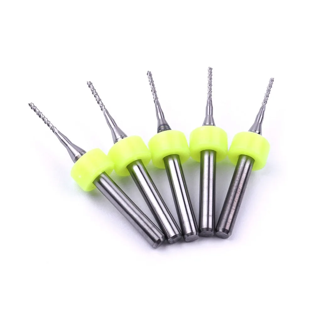 10PCS PCB Milling Cutter 0.4mm-3.175mm Fish Tail Milling Cutter Corn Milling Cutter Tungsten Carbide Mini End Mill Engraving CNC