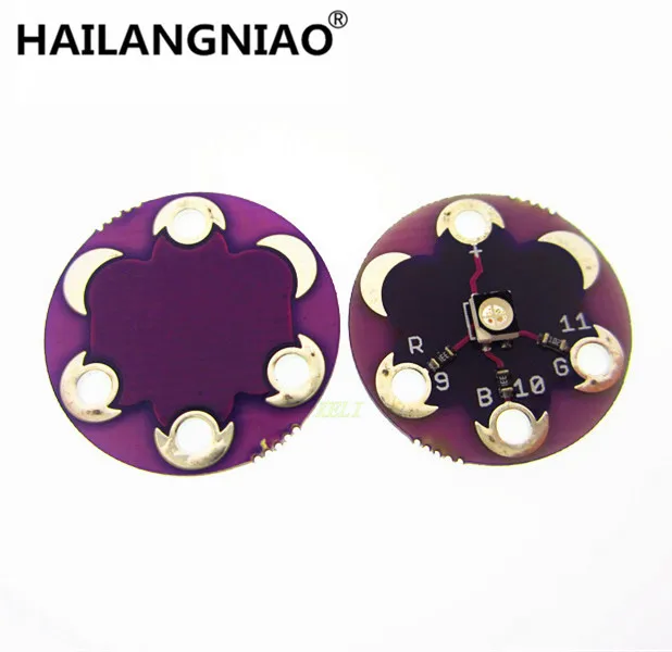 LilyPad-وحدة LED RGB بثلاثة ألوان ، الجهاز الإلكتروني الذكي ، 5 قطعة