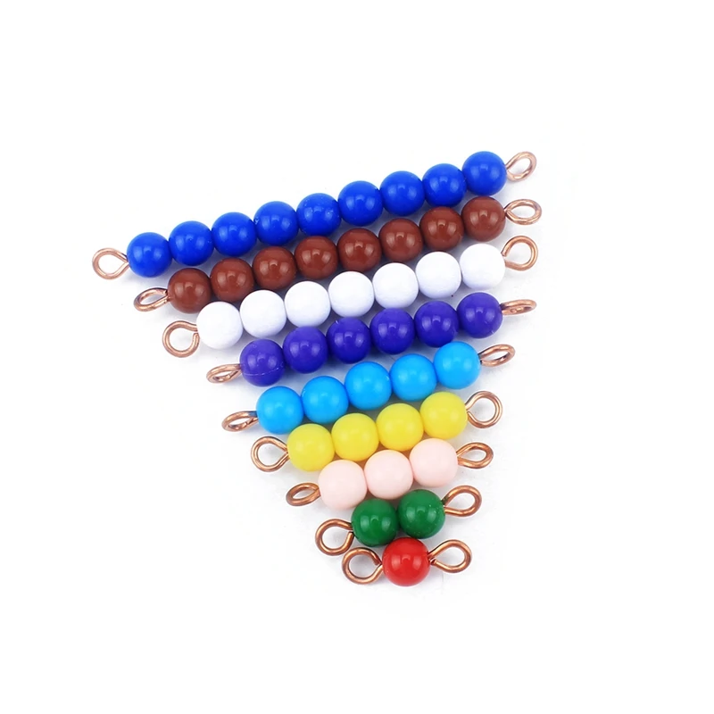 Simple Version Montessori Wood Seguin Teens and Tens Boards Color Beads Bar Toys For Children Early Childhood Preschool Training