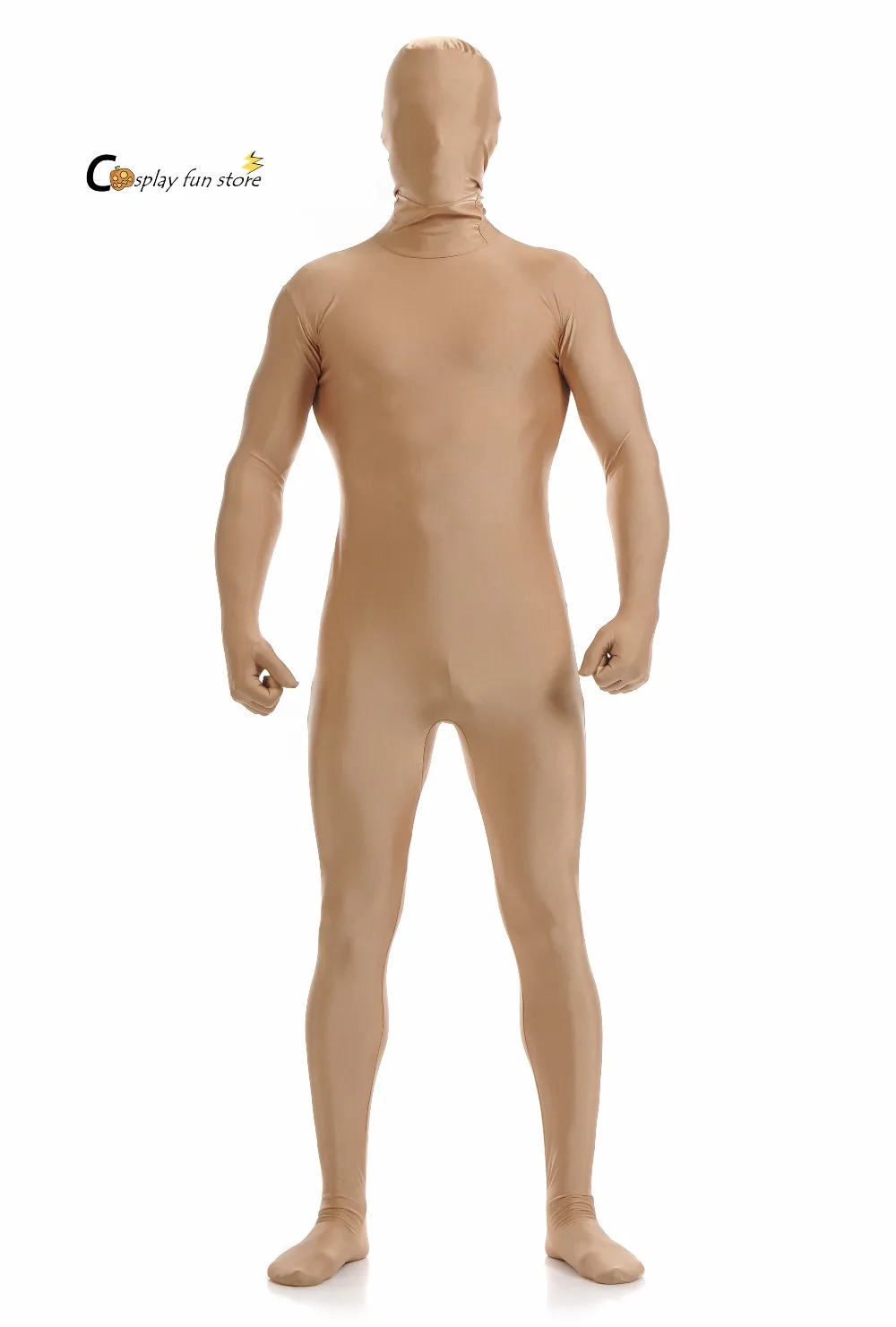 Terno adulto inteiro Lycra Zentai de corpo inteiro, ternos apertados nudes profundos, cor pura, unitard de festa de Halloween, personalizado para uso especial