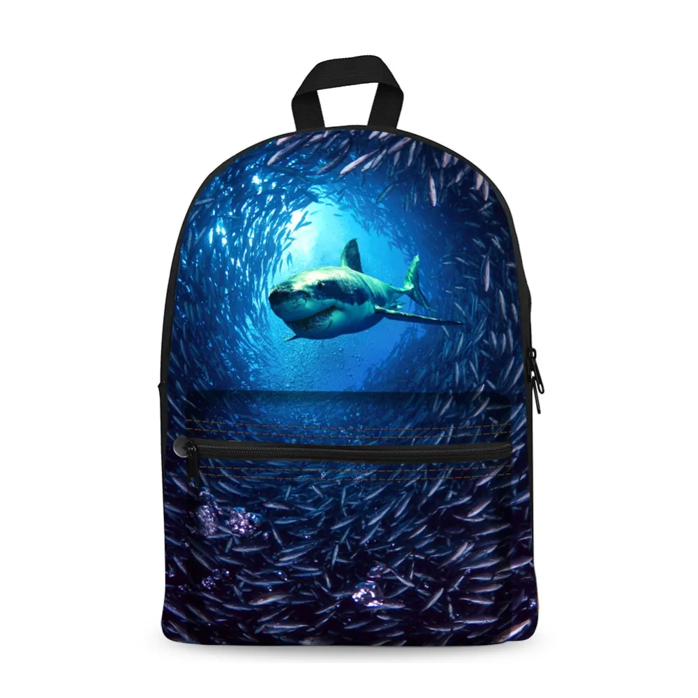 popular school backpacks for teenagers Marine  animals printed cotton bookbags for children girls boy's school bags