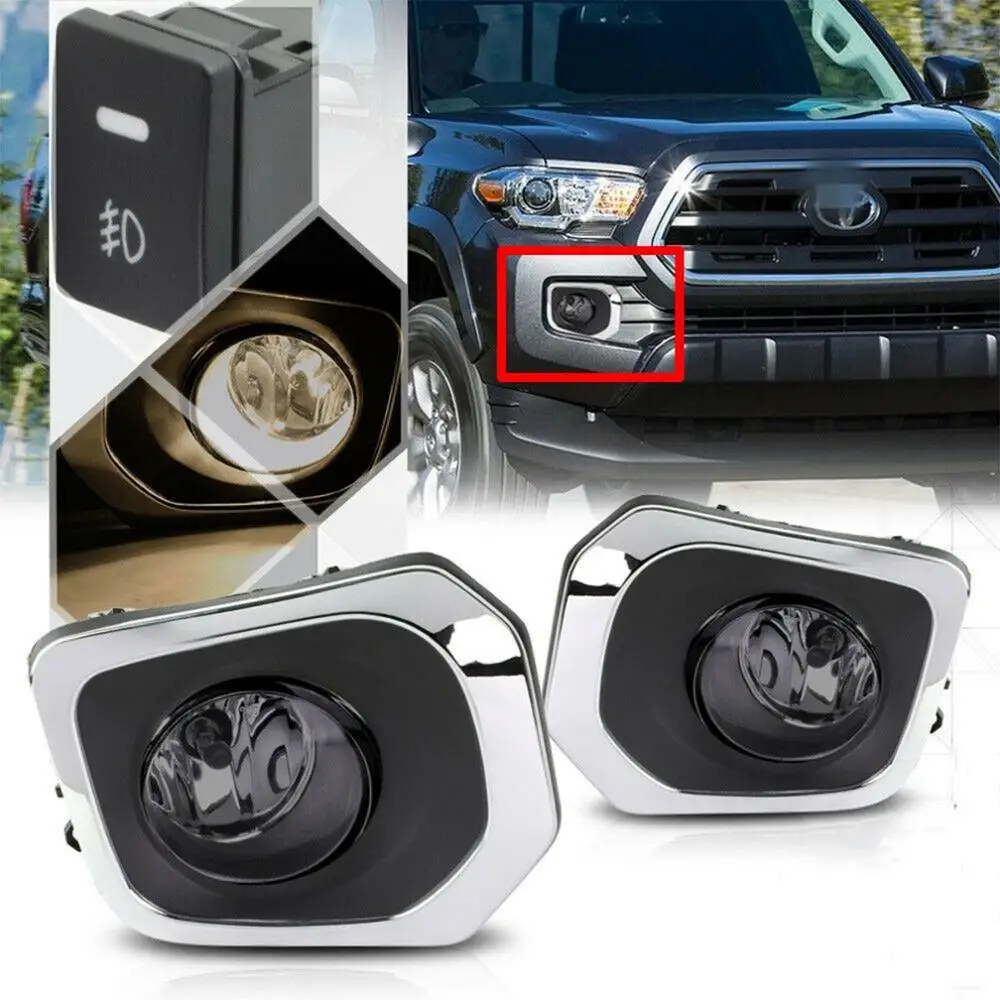 

JanDeNing For Clear Fog light Front Lamps Full Kit W/ Harness For Toyota Tacoma 2016-2018