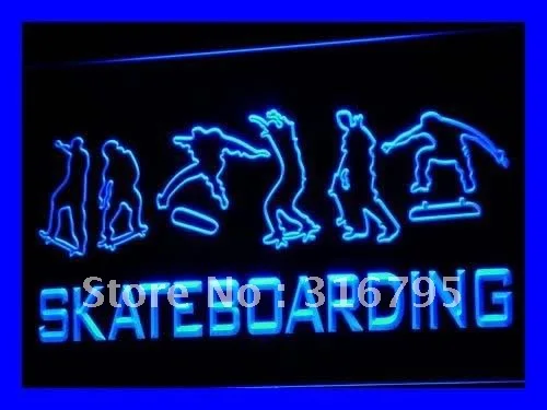 i709 Skateboard Training NR Beer Bar LED Neon Light Light Signs On/Off Switch 20+ Colors 5 Sizes