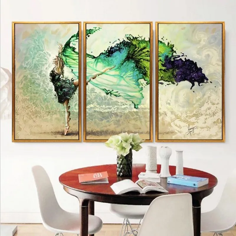 MOONCRESIN Diamond Embroidery Beautiful Triptych Dancer Diy Diamond Painting Cross Stitch Square Full Diamond Mosaic Decoration