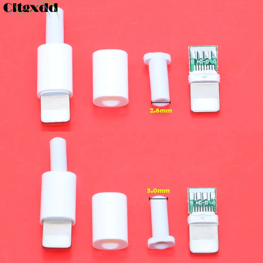 cltgxdd 4pcs For iphone dock USB plug with chip board male connector welding 2.6 / 3.0 mm Data OTG line interface DIY data cable